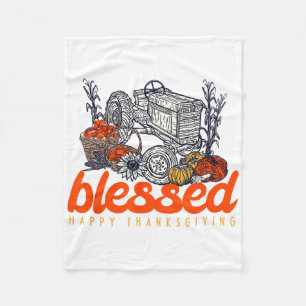 Bladade Manar-kvinnor i Happy thanksgiving Fleecefilt