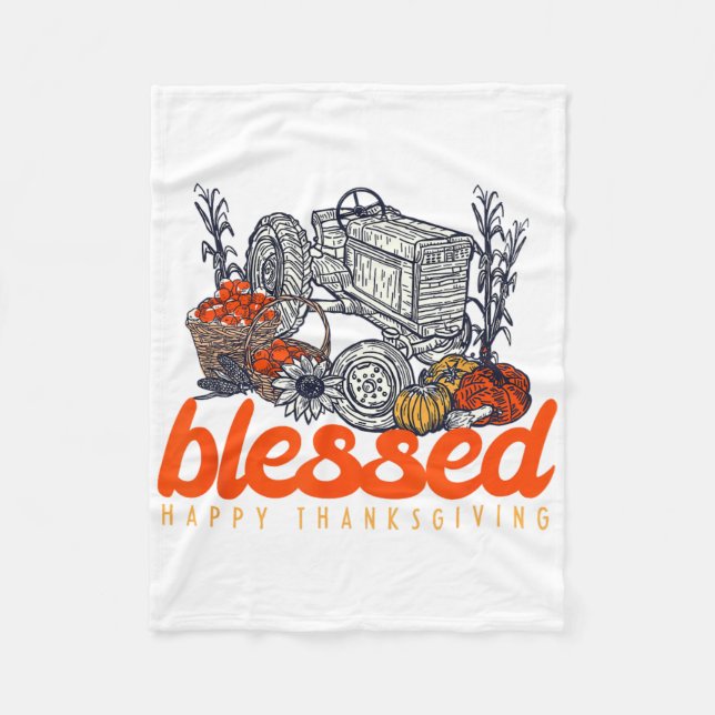 Bladade Manar-kvinnor i Happy thanksgiving Fleecefilt (Framsidan)