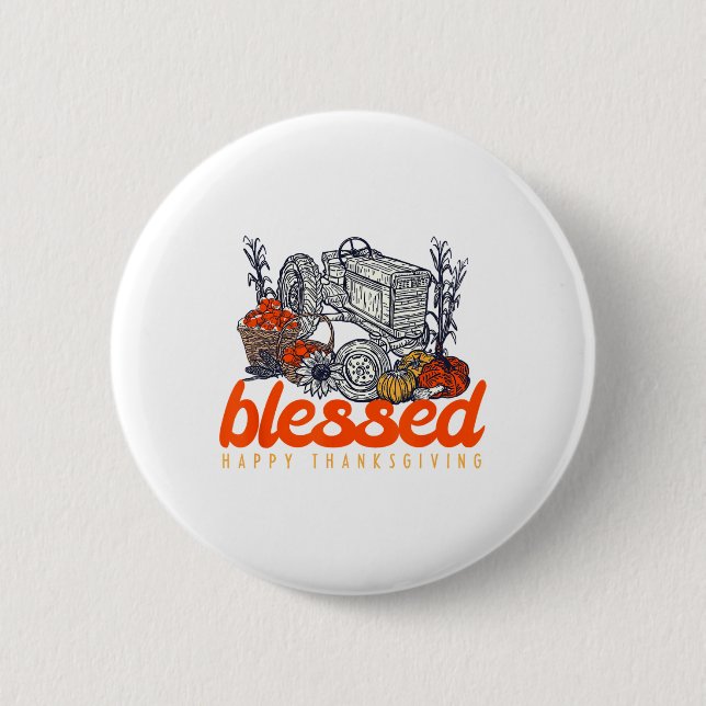Bladade Manar-kvinnor i Happy thanksgiving Knapp (Framsida)