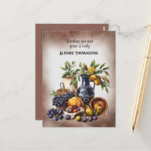 Bladade Thanksgiving Vin och fruktlådor