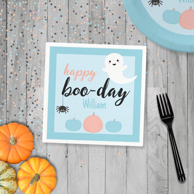 Blådagen i Lycklig, helgdag, helgdag Pappersservett (Happy Boo-Day Napkin)