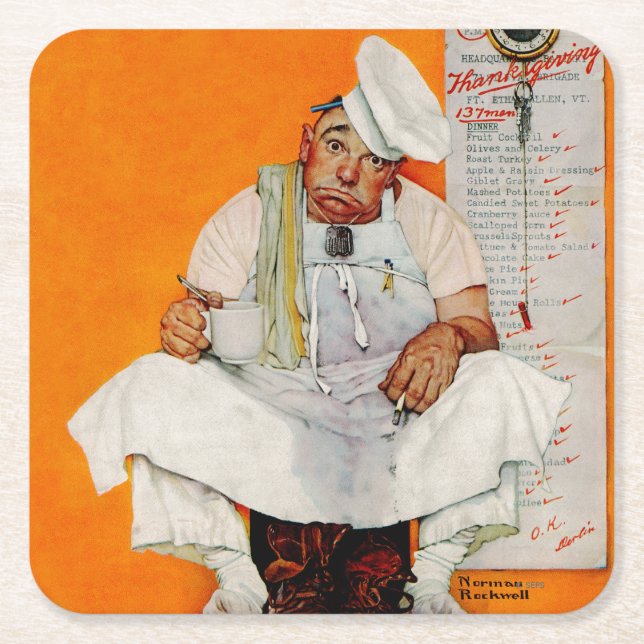 Blådagen i thanksgivingen underlägg papper kvadrat (Framsidan)