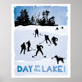 Blådagen på Sjö Pond Hockey Poster