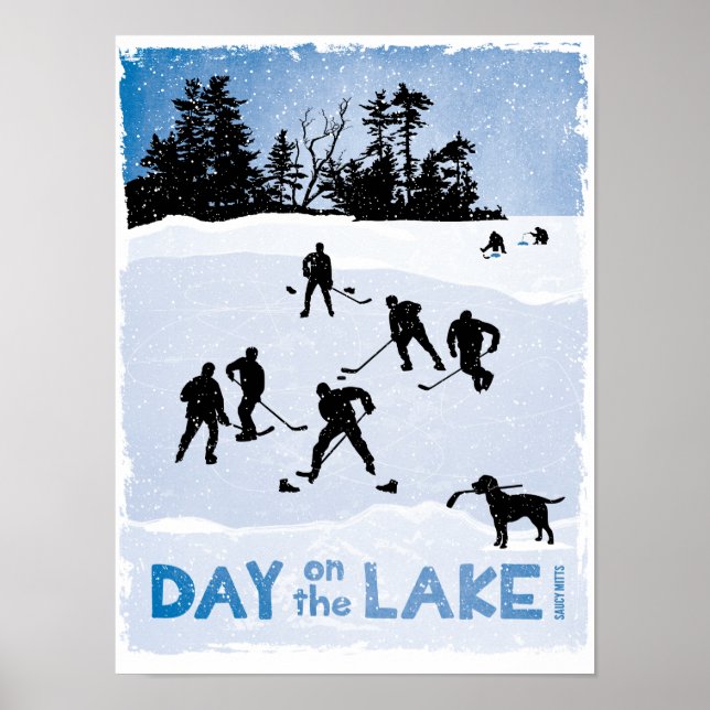 Blådagen på Sjö Pond Hockey Poster (Framsidan)