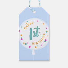 Blådags ballonger anpassade märkre blått presentetikett
