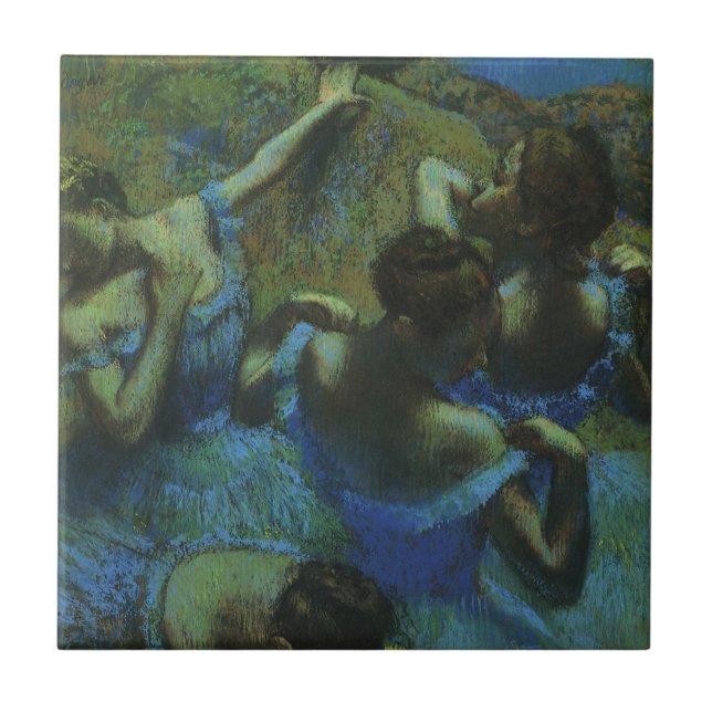 Blådansare av Edgar Degas, Vintage Impressionism Kakelplatta (Framsidan)