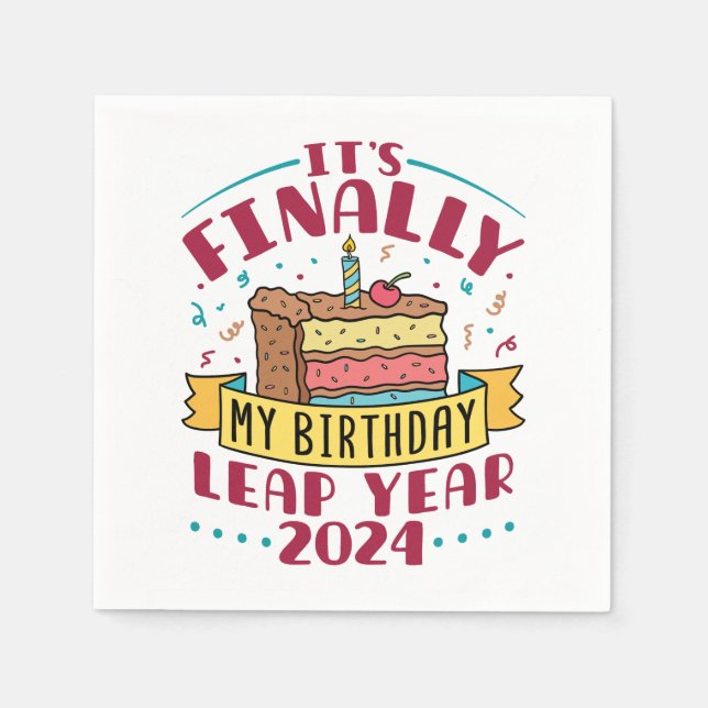 Bladår 2024 Det är min födelsedag till slut Pappersservett (Framsidan)
