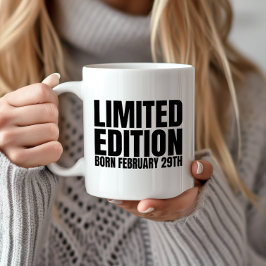 Bladår födelsedag Born februari 29 Bladdag Kaffemugg