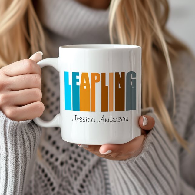 Bladår födelsedag Born februari 29 Leapling Kaffemugg (Embrace your Leap Day birthday celebration with this cozy mug, perfect for savoring the moment!)