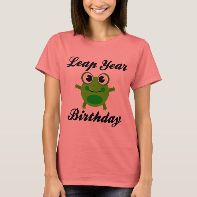Bladår, födelsedag, Cute Frog Tee Shirt (Framsida)