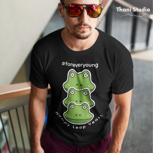Bladår för unga 3 grodor feb 29 Firande T Shirt