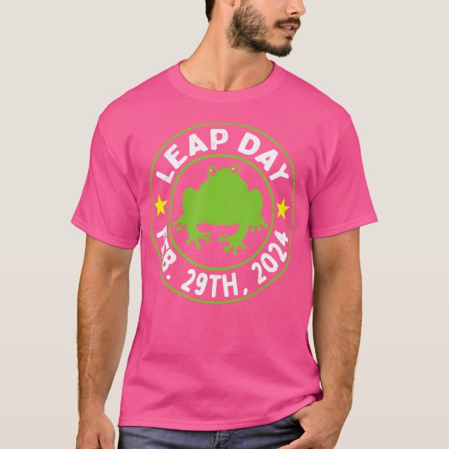 Bladåret födelsedag 29 februari 2024 Bladdag - fr. T Shirt (Framsida)