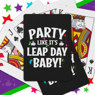 Bladåret Födelsedagsfest Leap Day Baby Feb 29:e fe Casinokort