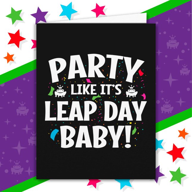 Bladåret Födelsedagsfest Leap Day Baby Feb 29:e fe Kort (Skapare uppladdad)