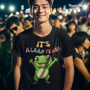 Bladårskort Lycklig Frog Modern Vintage Typograf T Shirt