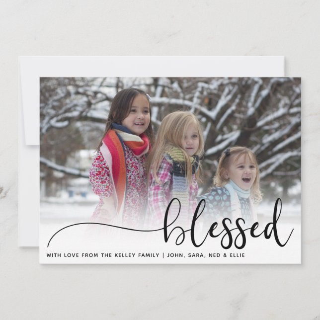 Bladat, stort foto-Helgdag i Silver Glitter Julkort (Framsida)
