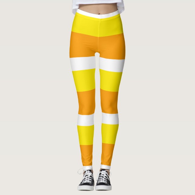 Bladbalkar i candy corn Rand Leggings (Framsida)