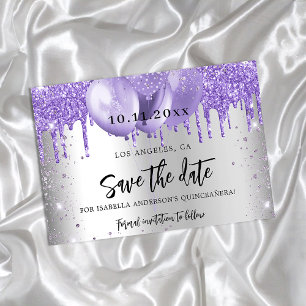 Bladballonger i Quinceanera silver violet Spara Datumet