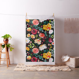 Bladblommor av färg i mönster tyg