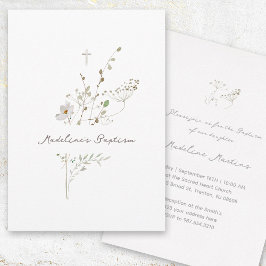 Bladblommor, bukett | Baptism-inbjudan Inbjudningar