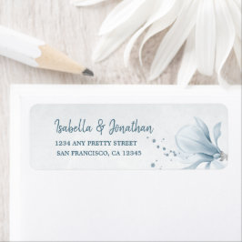 Bladblommor från bröllop returadress etikett