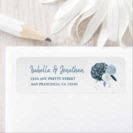 Bladblommor från bröllop returadress etikett