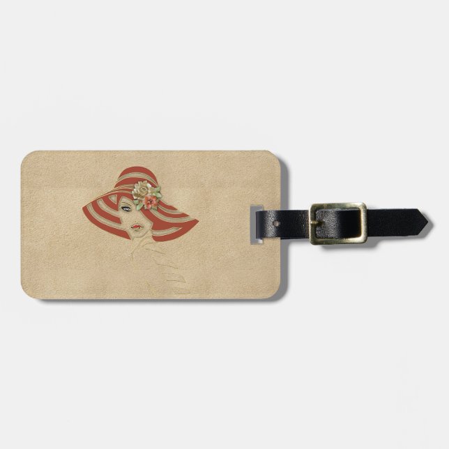 Bladblommor på Suede Bagagebricka (Horisontell Framsida)