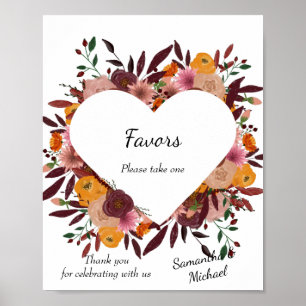 Bladblommor, vita favoriter i Bröllop Poster