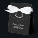 Bladbox för Camouflage Set Black Antler Tält Gift Presentaskar<br><div class="desc">Svart bröllopsaffär med antlers. Anpassa med ditt namn och bröllop-datum.</div>
