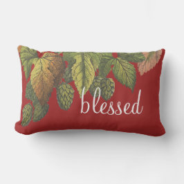Bladda Modern Vintage Flowers på Auburn Red Lumbarkudde