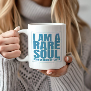 Bladdag, feb 29 år, födelsedag Sällsynt Soul Kaffemugg