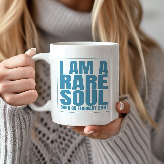 Bladdag, feb 29 år, födelsedag Sällsynt Soul Kaffemugg (Embrace your Leap Day birthday celebration with this cozy mug, perfect for savoring the moment!)