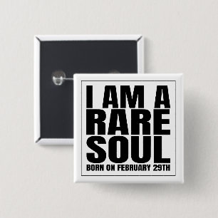 Bladdag, feb 29 år, födelsedag Sällsynt Soul Knapp