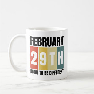 Bladdagen födelsedag Born Feb 29:e lädret år Kaffemugg