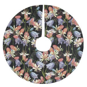 Bladder Campion Klockor: Blommigten Vattenfärg Julgransmatta Borstad Polyester