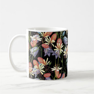 Bladder Campion Klockor: Blommigten Vattenfärg Kaffemugg