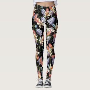 Bladder Campion Klockor: Blommigten Vattenfärg Leggings