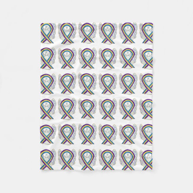Bladder Cancer Angel Awareness Ribbon Soft Blanket Fleecefilt (Framsidan)