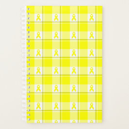 Bladder Cancer Awareness Plaid Planner, Yellow