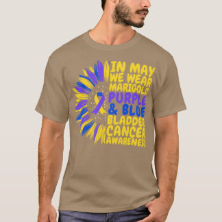 Bladder Cancer Awareness Solros Bära Marigold P T Shirt