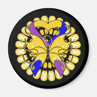 Bladder Cancer Butterfly Heart Ribbon Magnet