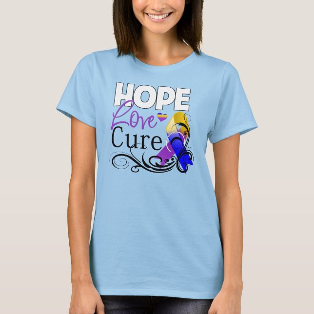 Bladder Cancer Hope Kärlek Cure T-shirt (Framsida)