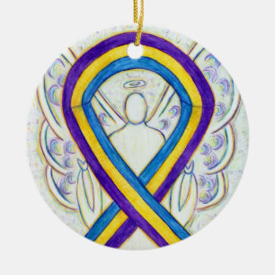 Bladder Cancer Ribbon Angel Anpassningsbar Art Orn Julgransprydnad Keramik