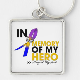 Bladder Cancer Tribute till minne av min Hero Fyrkantig Silverfärgad Nyckelring