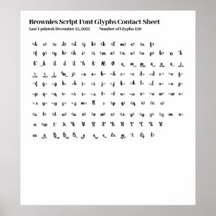 Bläddra bland teckensnittstecken som kontaktar Lak Poster
