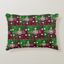 Bläddra för röd vit dekorfärg för grönt prydnadskudde