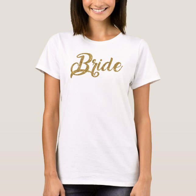 Bläddra Guld Glitter Flowy Top T-shirt (Framsida)