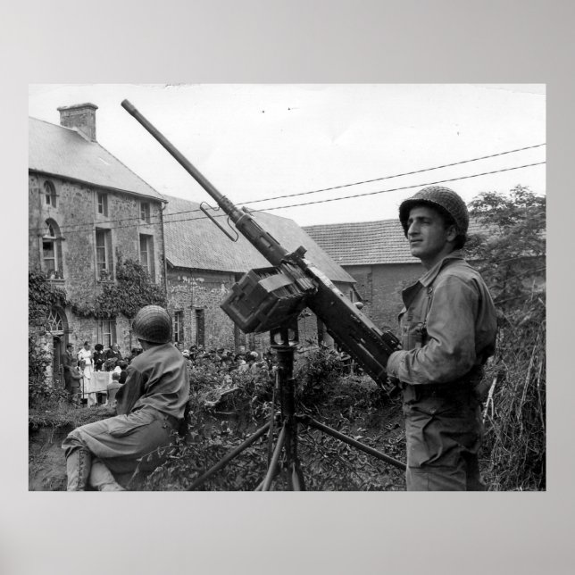 Bläddra i 50 cal M2 Maskin Gun Världskrig II Poster (Framsidan)