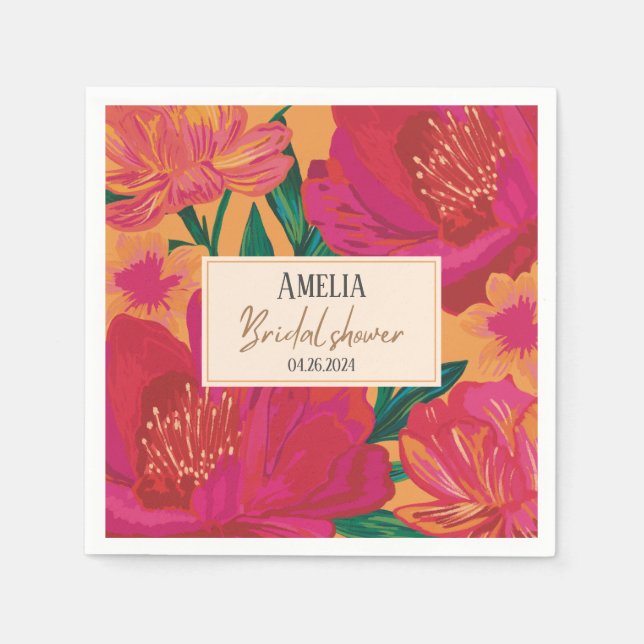 Bläddra i blommigt Möhippa Bord dekaner Pappersservett (Framsidan)