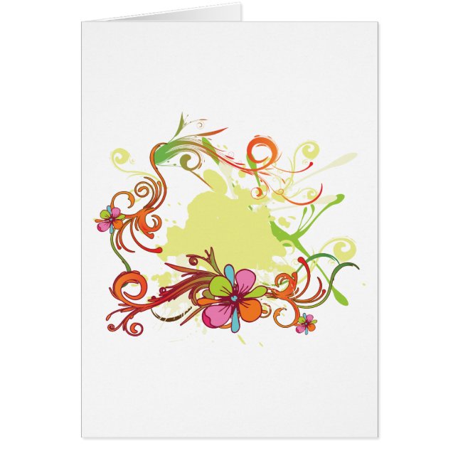 Bläddra i blommigten vektordesign hälsningskort (Framsidan)